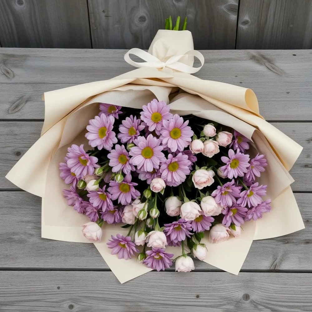 Букет цветов из: Розы и Хризантемы в Инатьевский