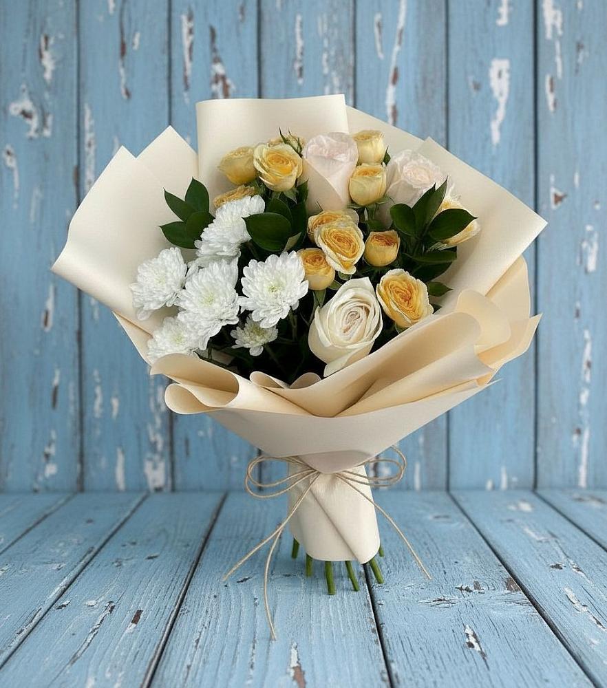 Букет цветов из: Розы и Хризантемы в Инатьевский
