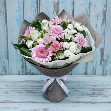 Букет цветов из:  Герберы, Альстромерии и Хризантемы в Инатьевский