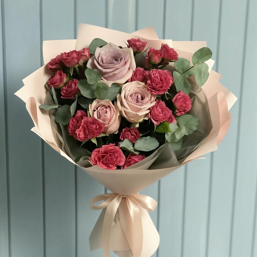 Букет цветов из: Гвоздики и Розы в Инатьевский