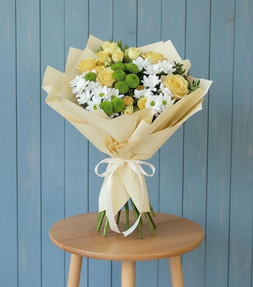 Букет цветов из: Хризантемы и Розы в Инатьевский