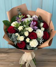 Букет цветов из:  Розы и Альстромерии в Инатьевский