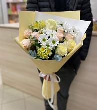 Букет цветов из:  Альстромерии, Розы и Хризантемы #REPLACE_PRED# Инатьевский