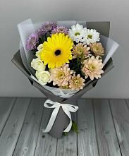 Букет цветов из:  Розы, Герберы и Хризантемы в Инатьевский