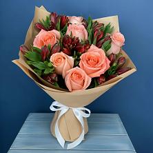 Букет цветов из:  Розы и Альстромерии в Инатьевский