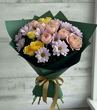 Букет цветов из:  Хризантемы и Розы в Инатьевский