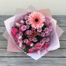 Букет цветов из:  Розы, Герберы и Хризантемы #REPLACE_PRED# Инатьевский