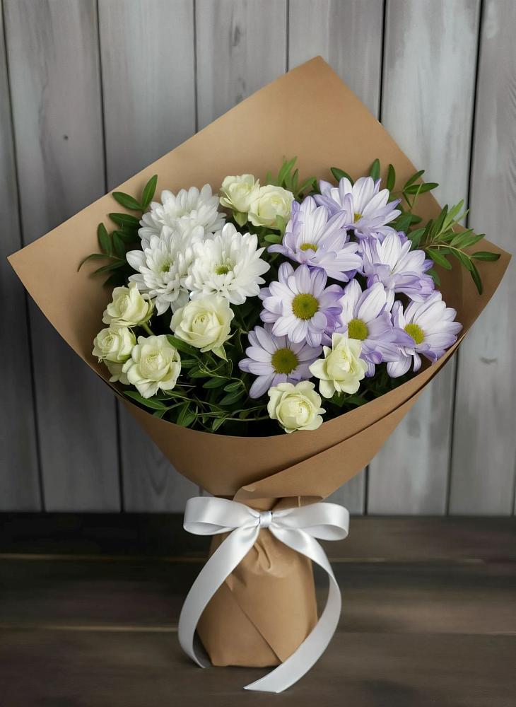Букет цветов из: Хризантемы и Розы в Инатьевский