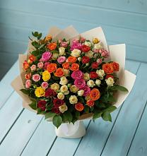 Букет Микс из разноцветных кустовых роз #REPLACE_PRED# Инатьевский